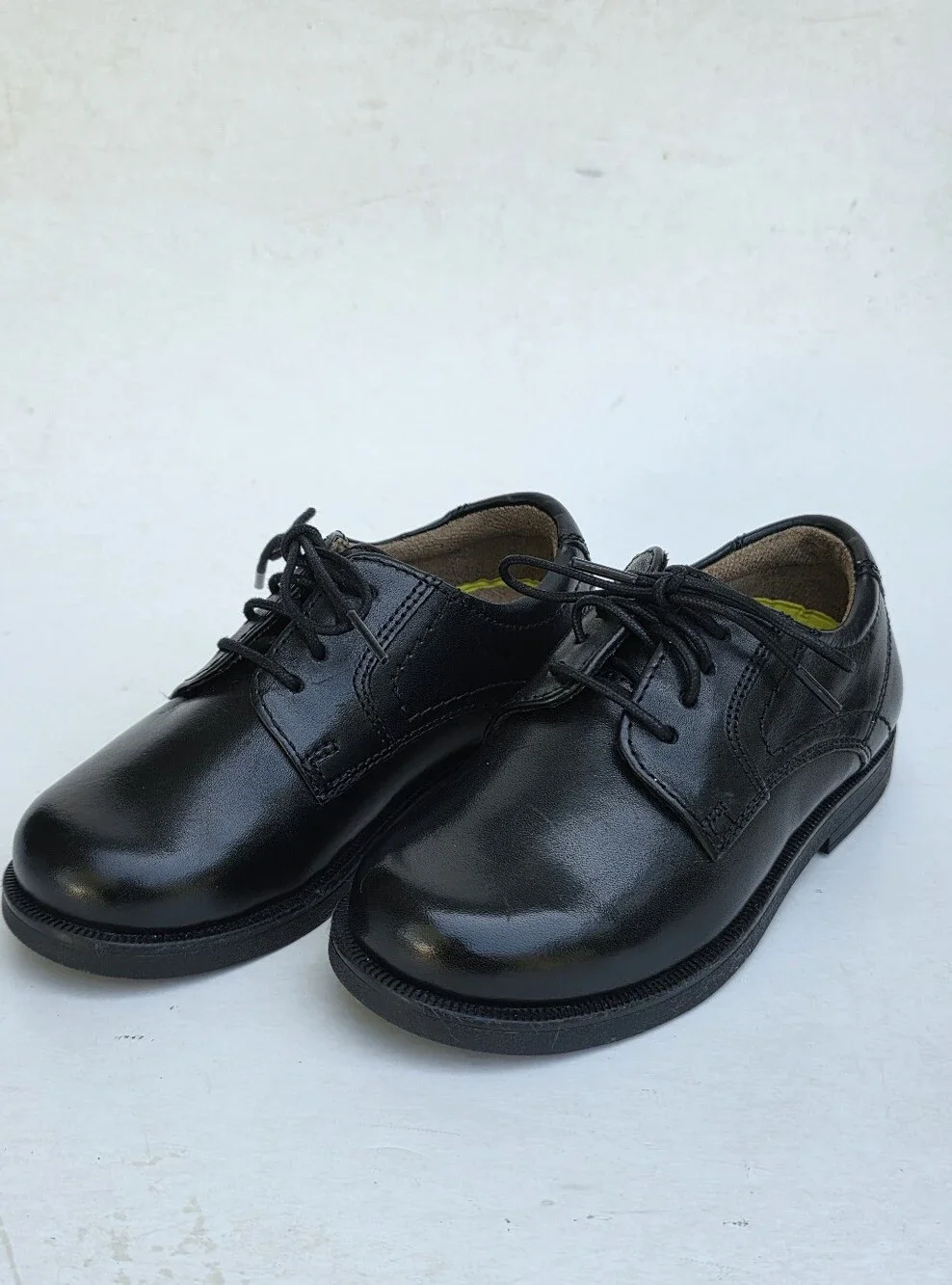 10.5M Florsheim Kids Boys Black Leather Oxford Dress Shoes Memory Foam NEW